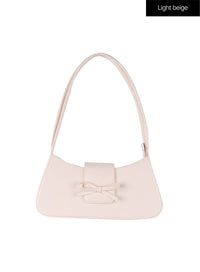 metallic-ribbon-shoulder-bag-cf414 / Light beige