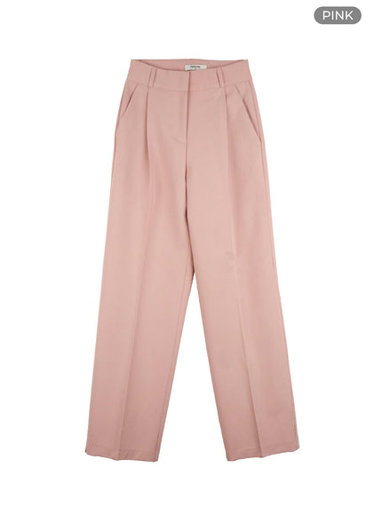 solid-straight-trousers-oo416 / Pink