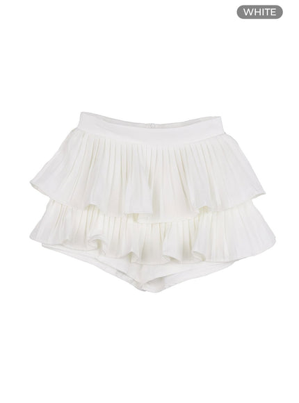 pleated-bliss-mini-skirt-pants-oo401 / White