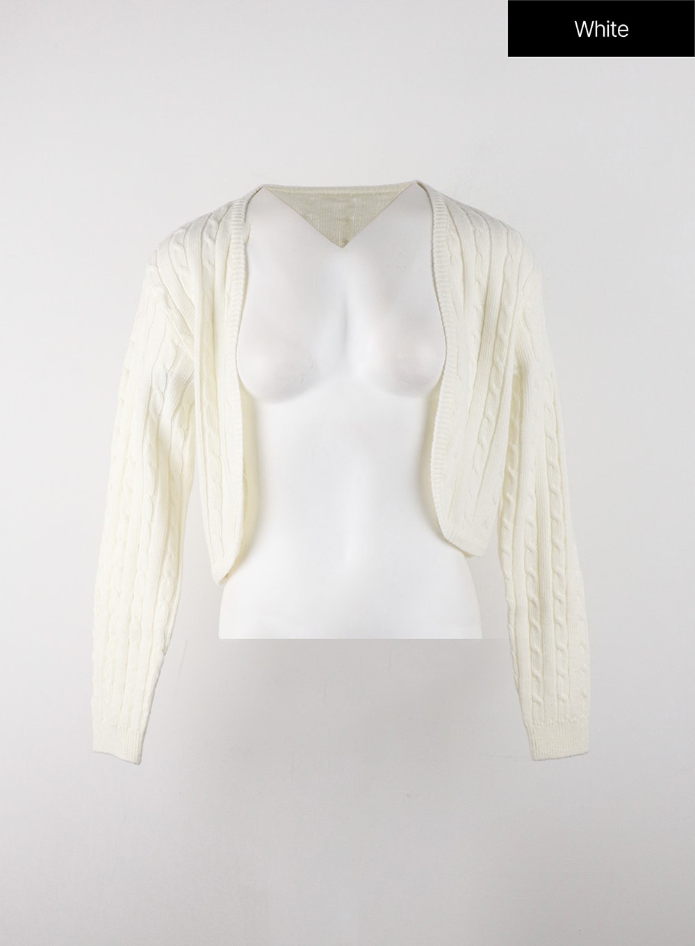 knit-binding-long-sleeve-shrug-oj405 / White