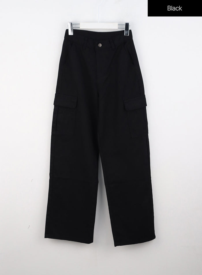 wide-fit-cargo-pants-oo323 / Black