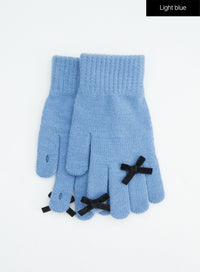 ribbon-knit-gloves-in317 / Light blue