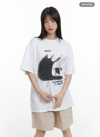 oversized-graphic-tee-cl412 / White