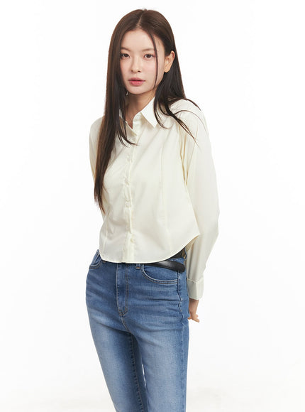 Essential Collared Crop Shirt CM511