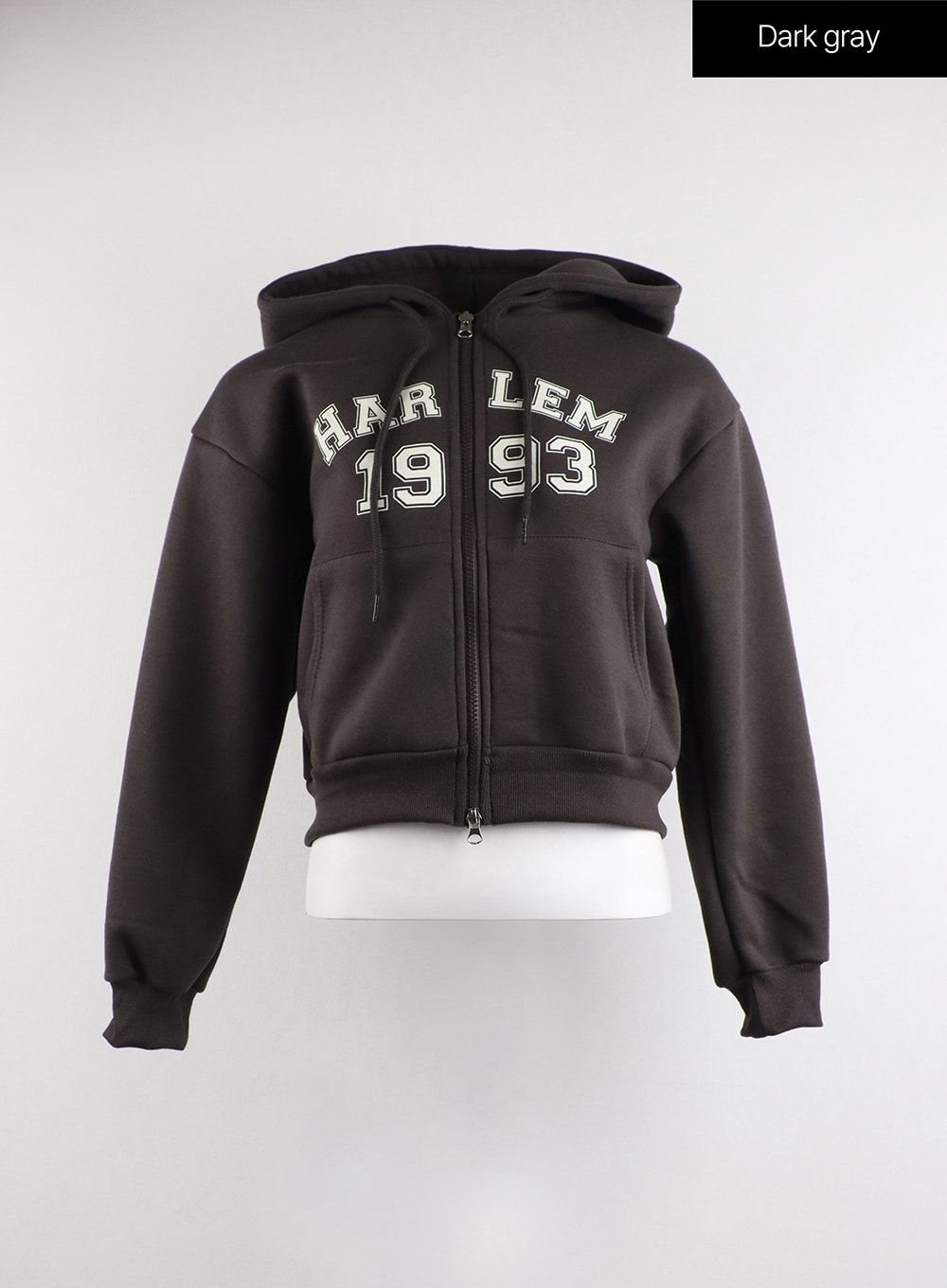 1993-graphic-zip-hoodie-cj417 / Dark gray