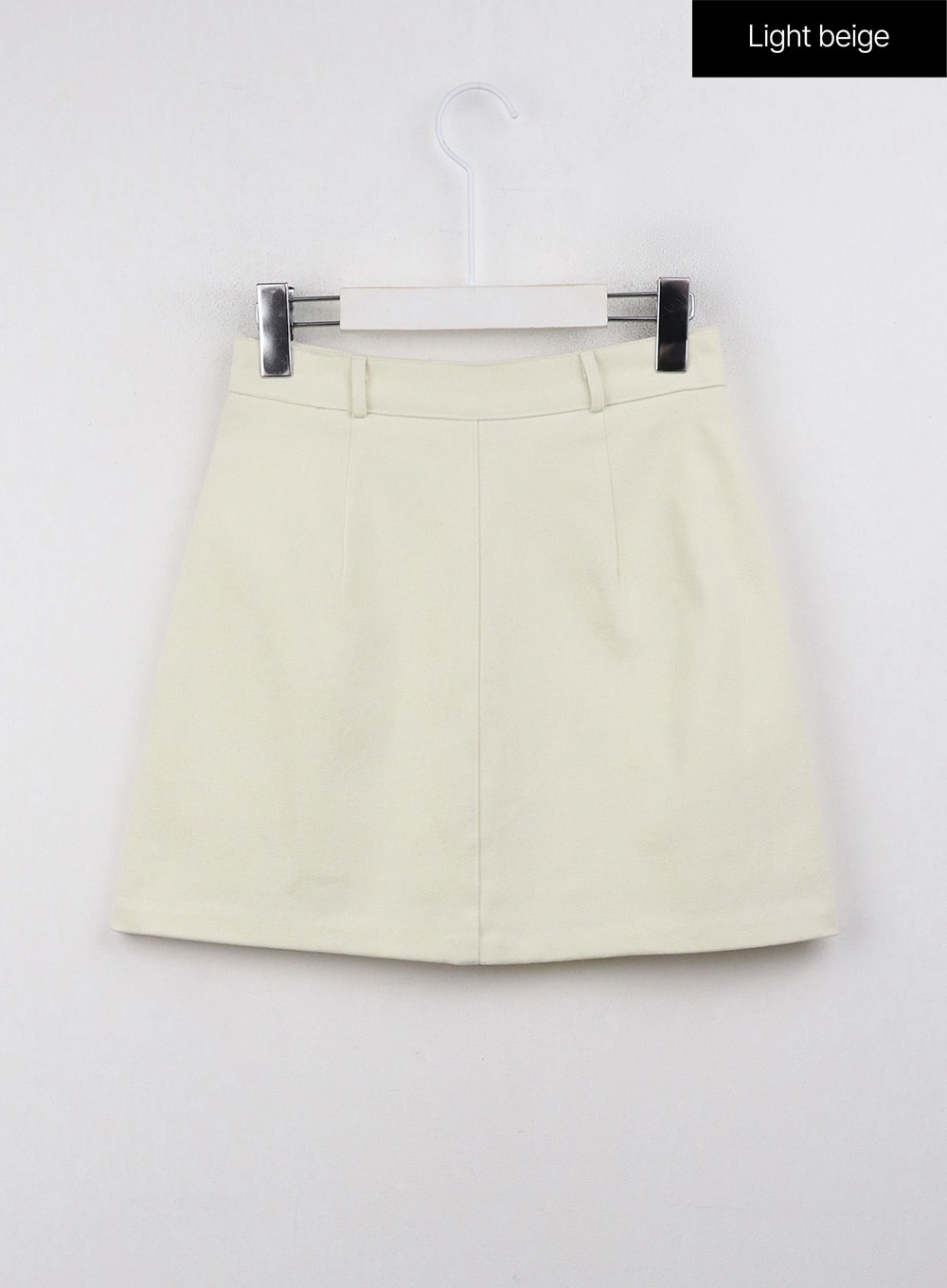 solid-a-line-mini-skirt-oj416 / Light beige