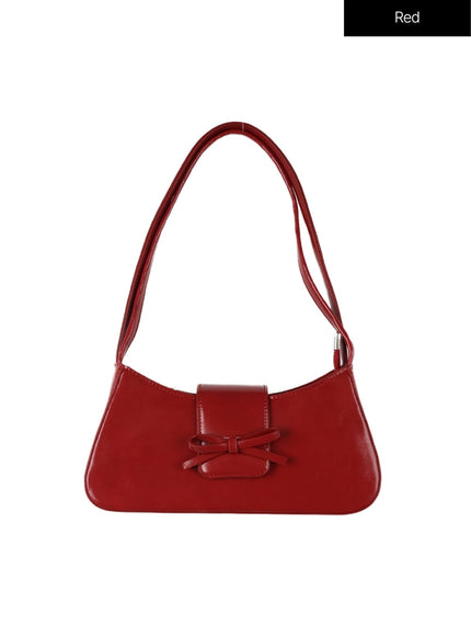 metallic-ribbon-shoulder-bag-cf414 / Red