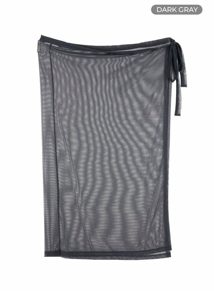 mesh-maxi-wrap-skirt-cu428 / Dark gray