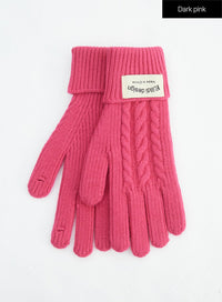 cable-knit-gloves-in317 / Dark pink