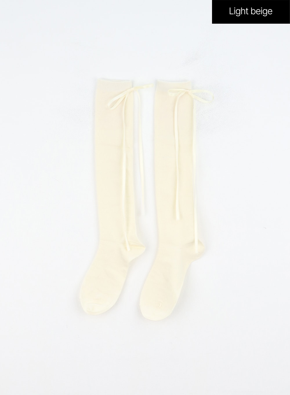 ribbon-tie-socks-oo319 / Light beige