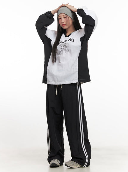 Wide Leg Stripe Track Pants CF524