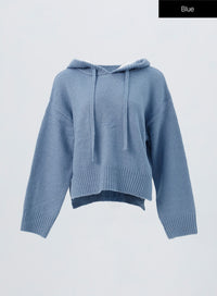 hooded-knit-sweater-oo305 / Blue