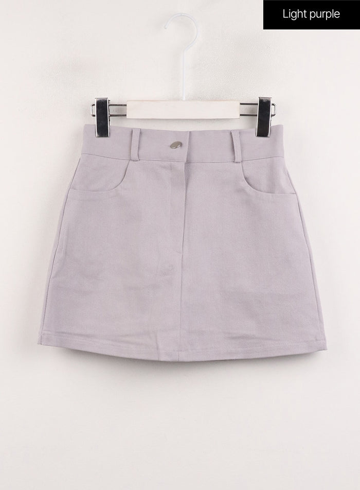 basic-mini-skirt-cj415 / Light purple