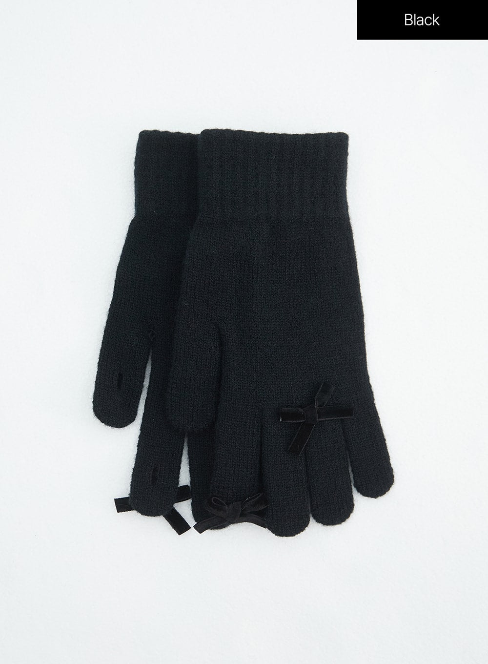 ribbon-knit-gloves-in317 / Black