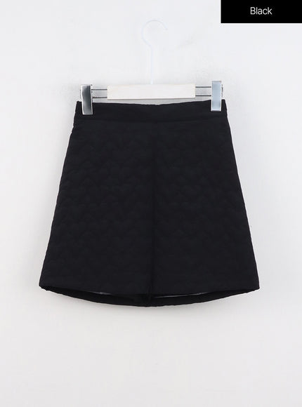 quilted-mini-skirt-in323 / Black