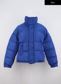 oversized-half-turtle-neck-puffer-jacket-in322 / Blue