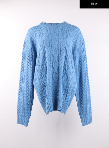 cozy-cable-knit-sweater-of405 / Blue