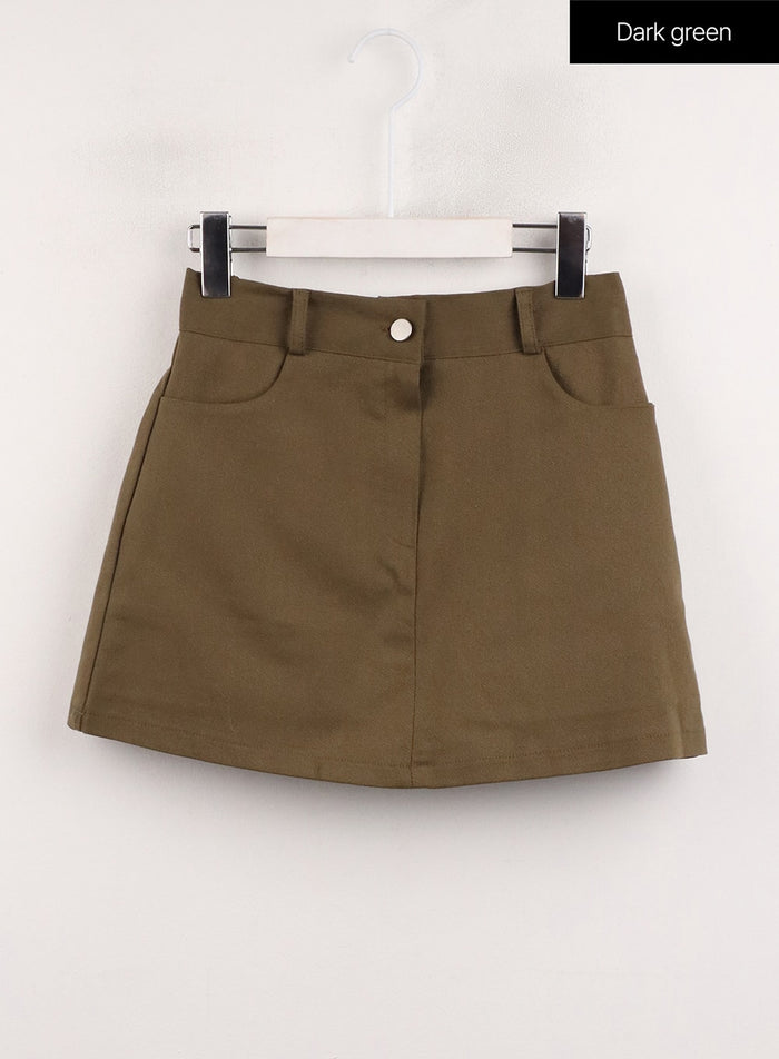 basic-mini-skirt-cj415 / Dark green
