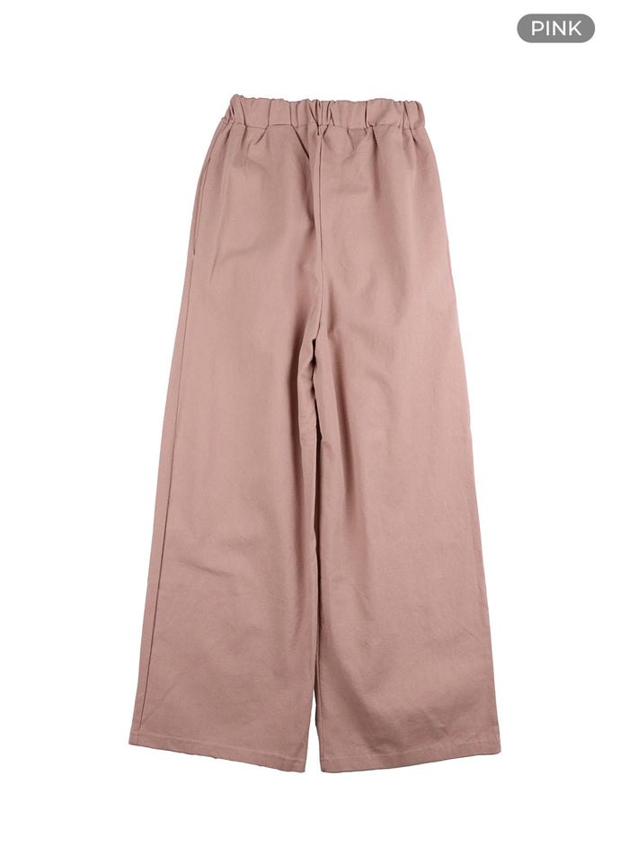 pintuck-wide-leg-trousers-oa419 / Pink