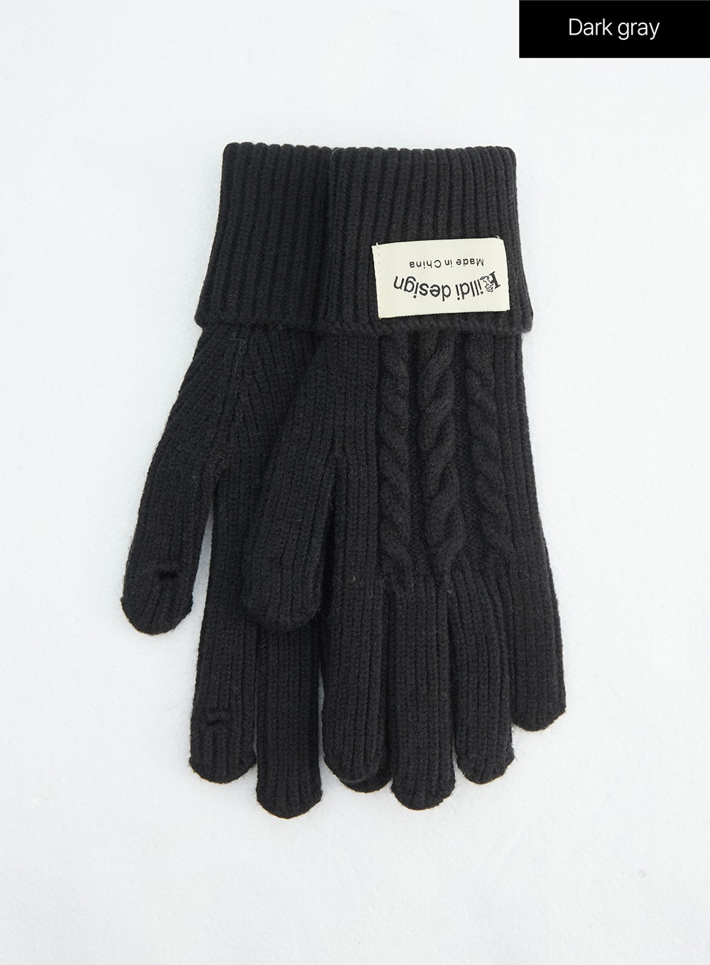 cable-knit-gloves-in317 / Dark gray
