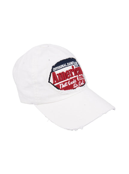 distressed-patch-cap-cn401 / White