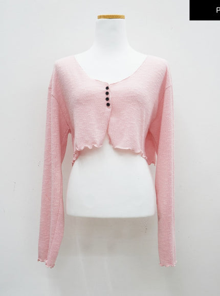 Ruffle Detail Cropped Cardigan CM17