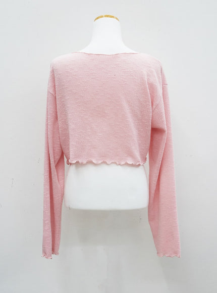 Ruffle Detail Cropped Cardigan CM17