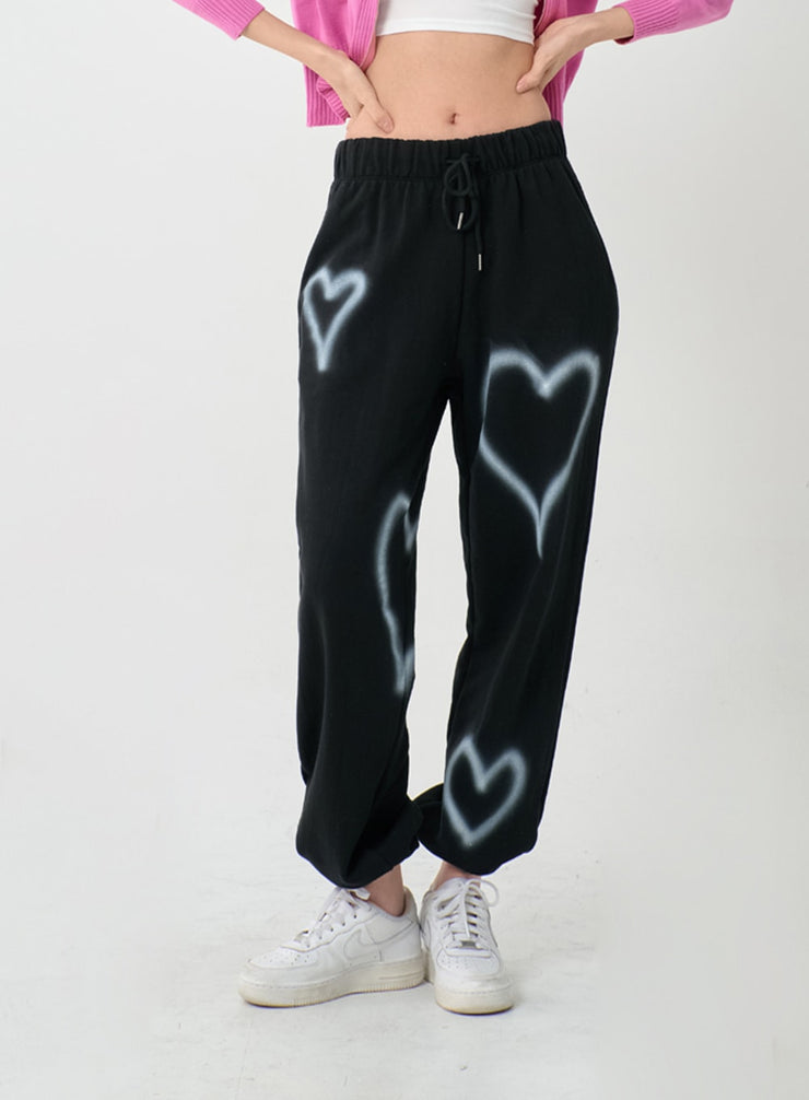 Spray Heart Jogger Bending Pants IS06