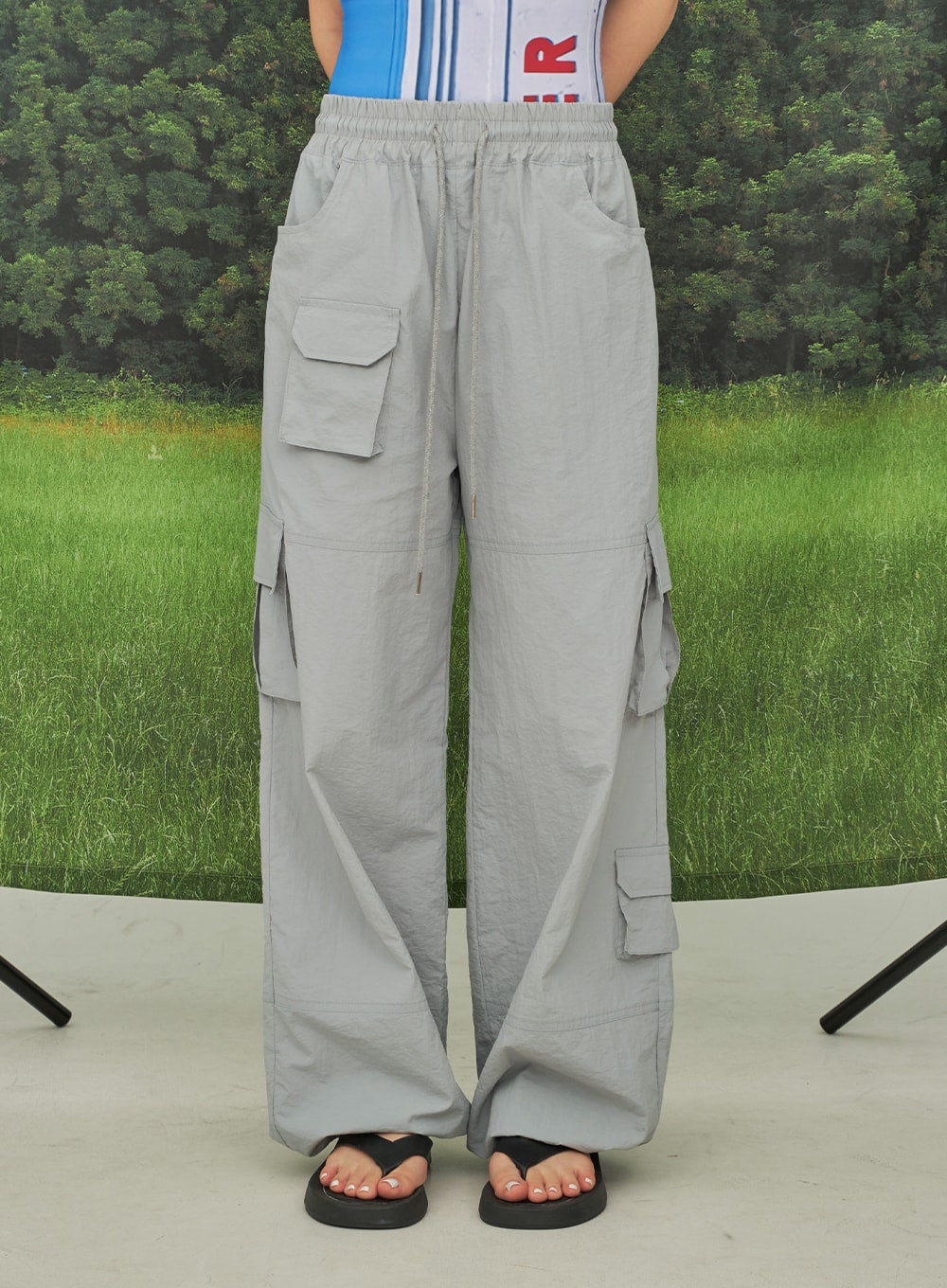 Nylon Oversized Cargo Pants CY26