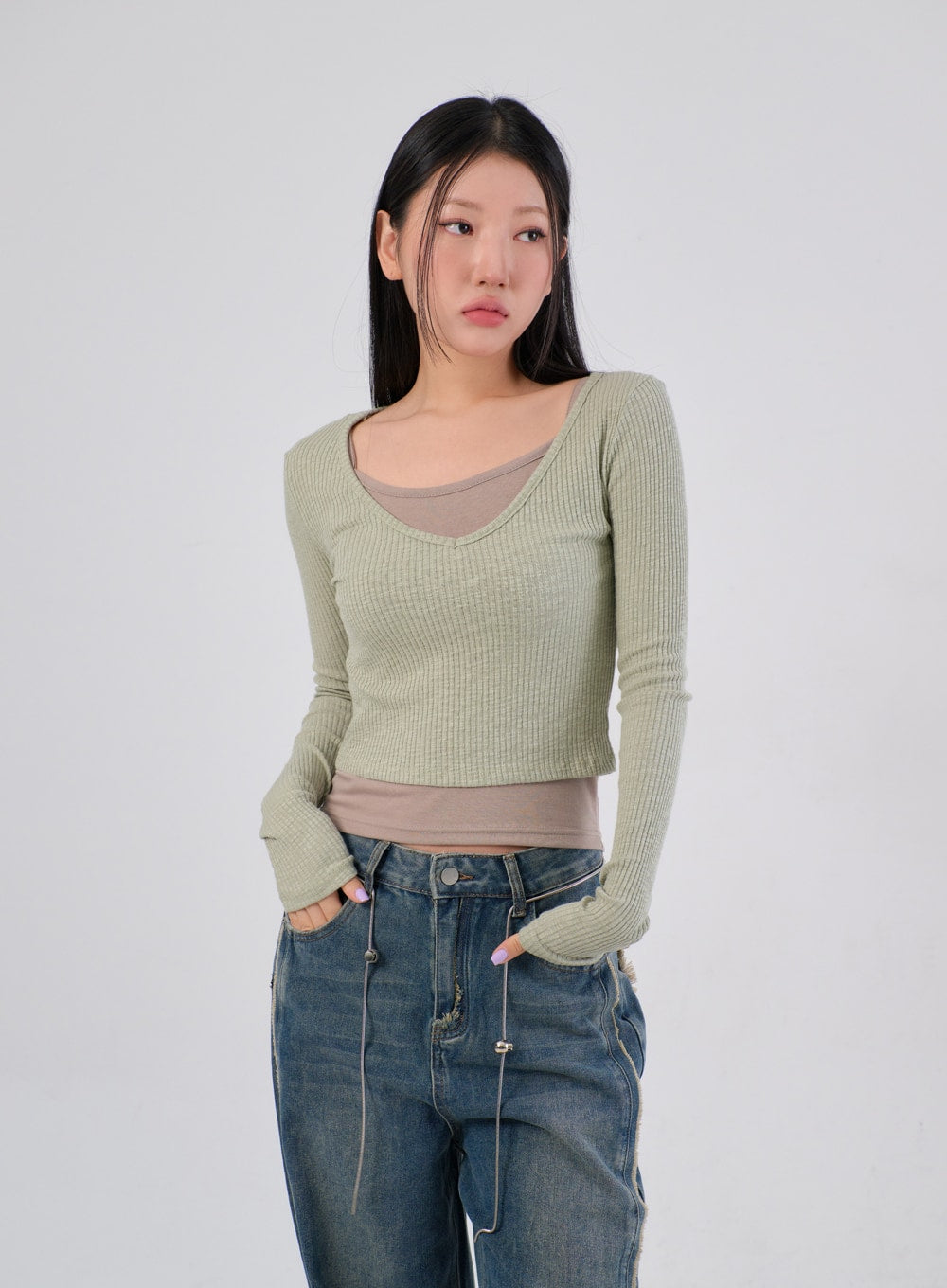 Scoop Neck Cropped Top IA304