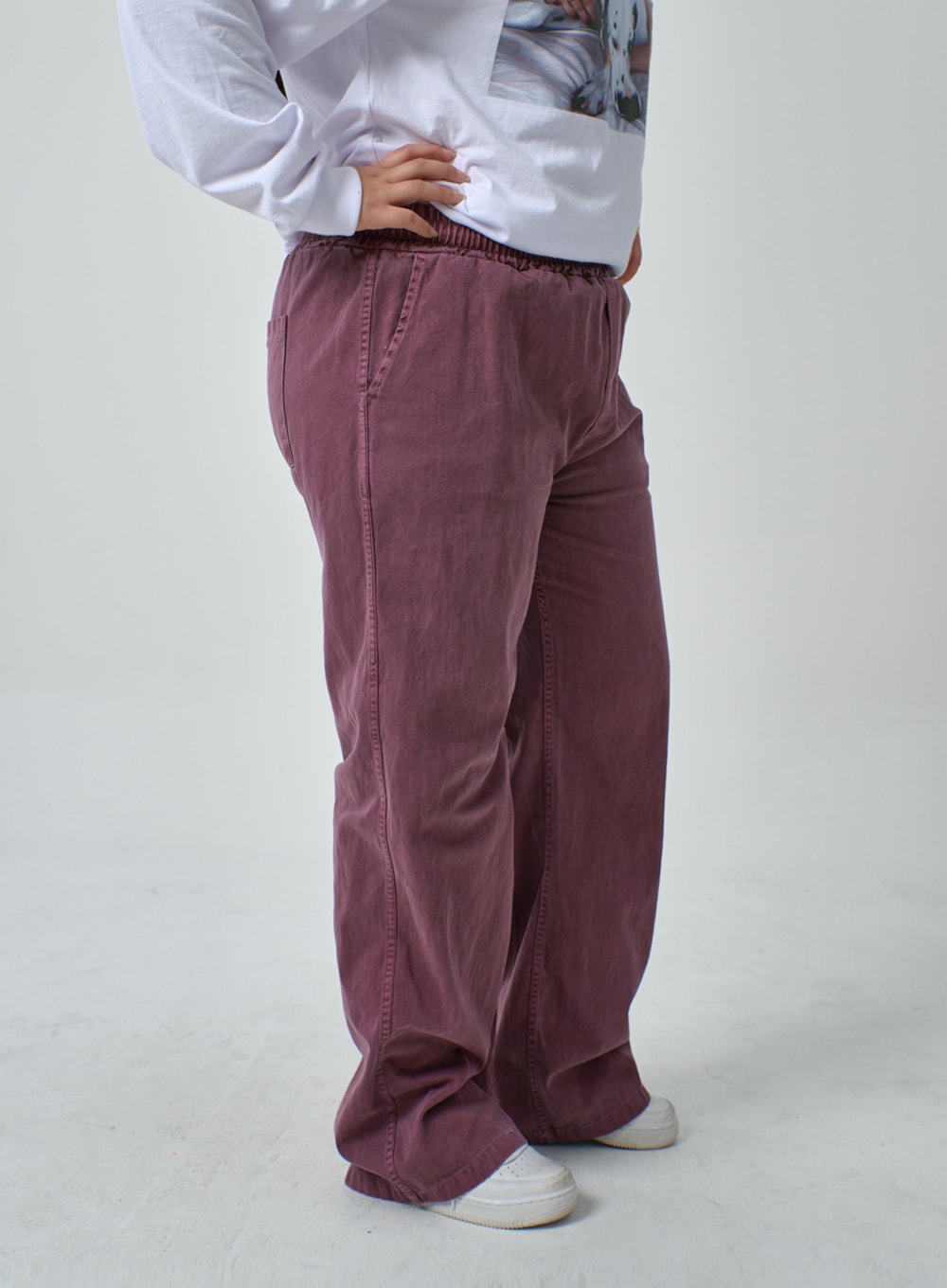 Plus Wide Leg Banded Pants IF317