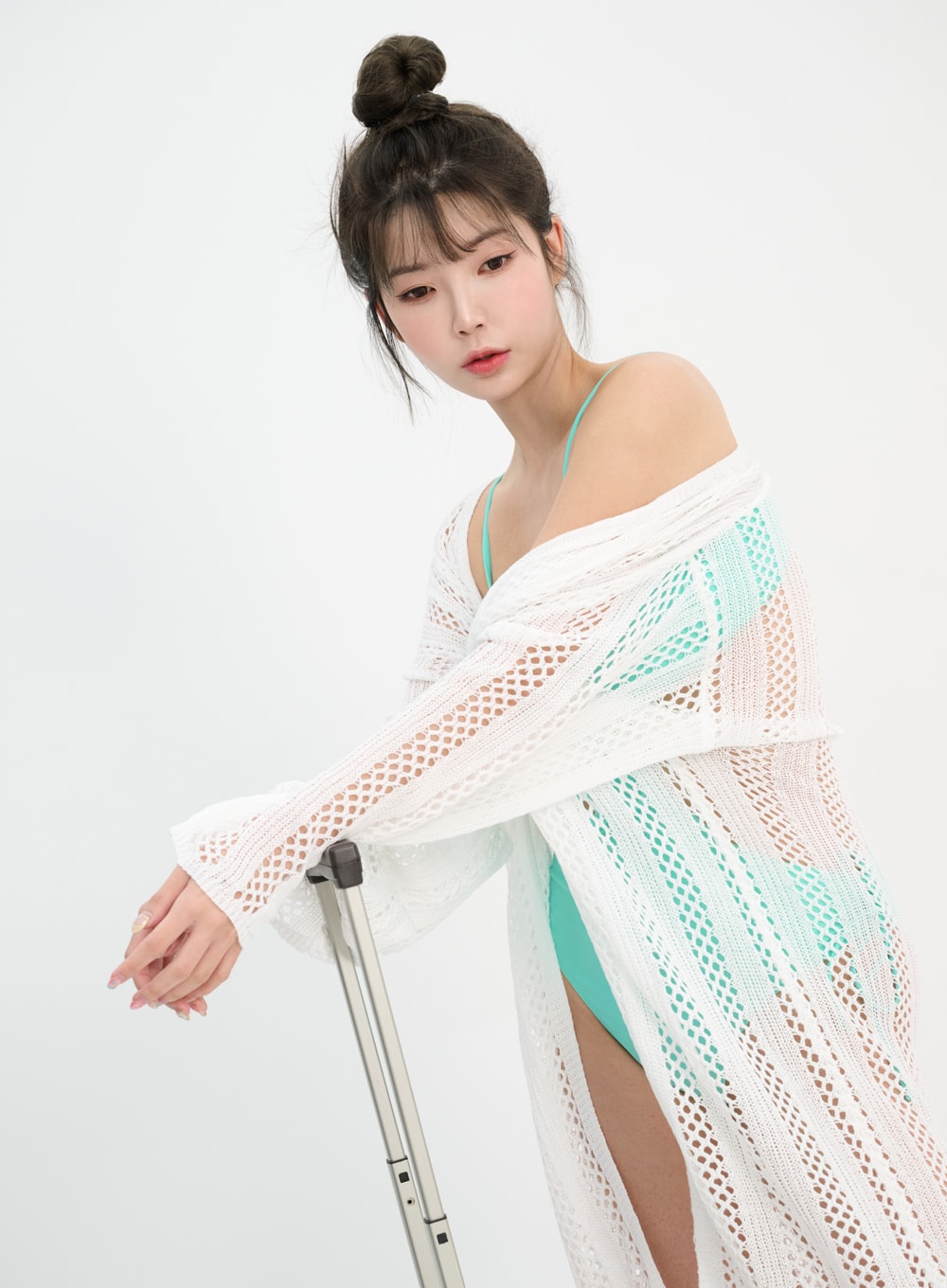 Stripe Crochet Robe IF324