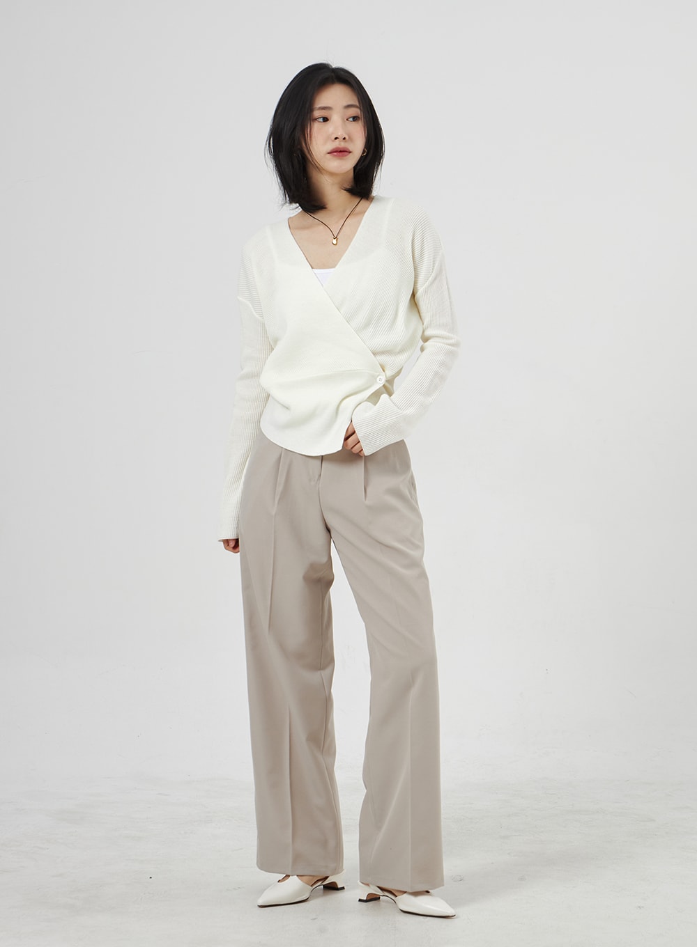 Wide Basic Tailored Pants OA307