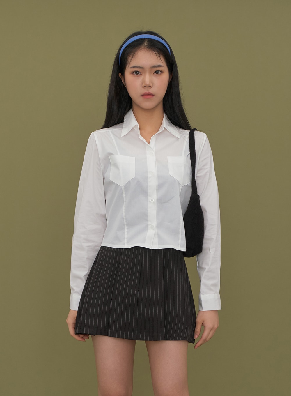 Cropped Shirt with Pockets C2601