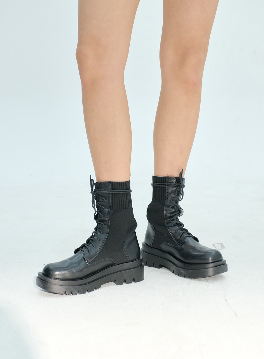 Lace-Up Mid-Calf Boots BJ331