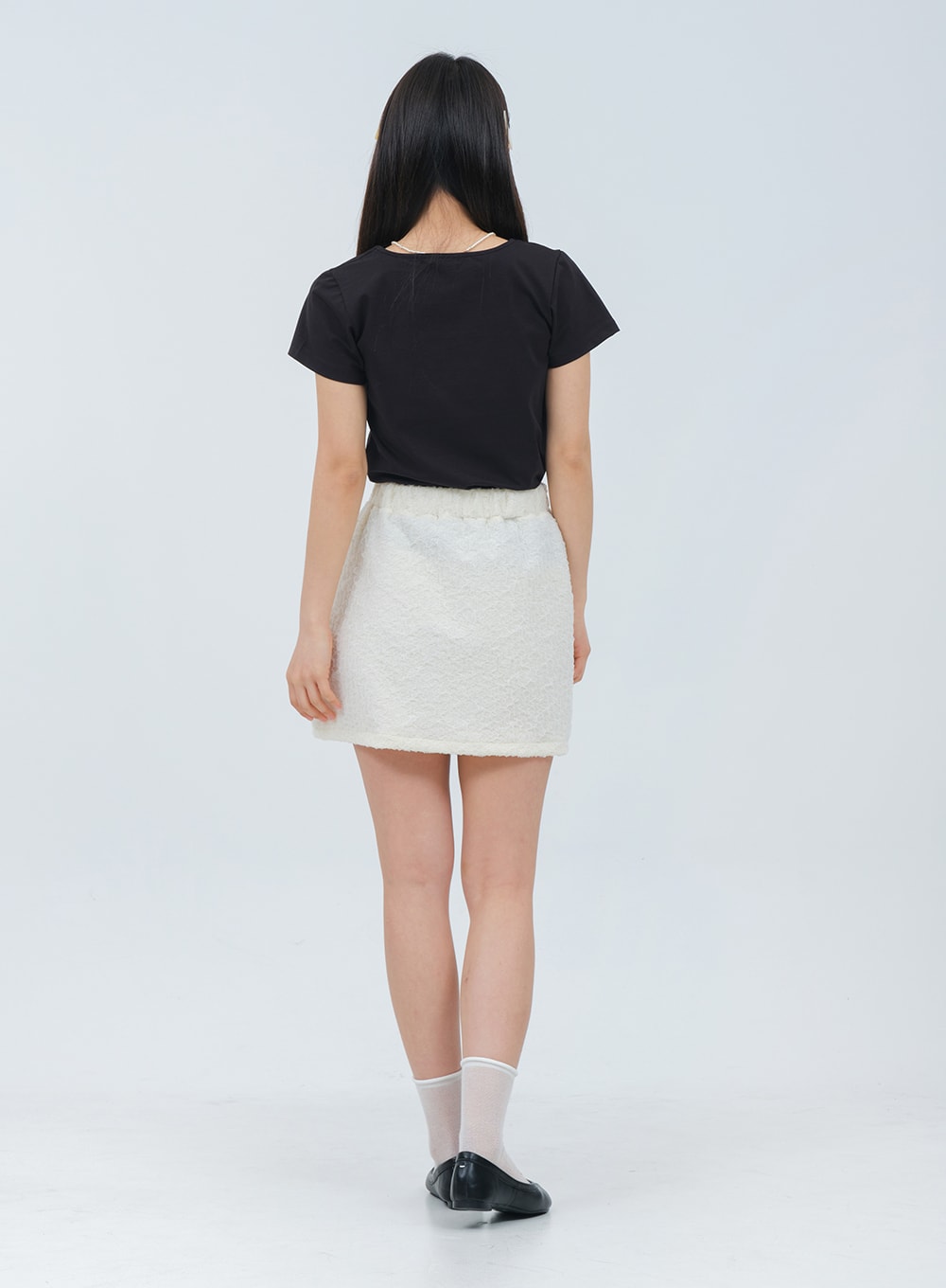 Banded Textured Mini Skirt OA25