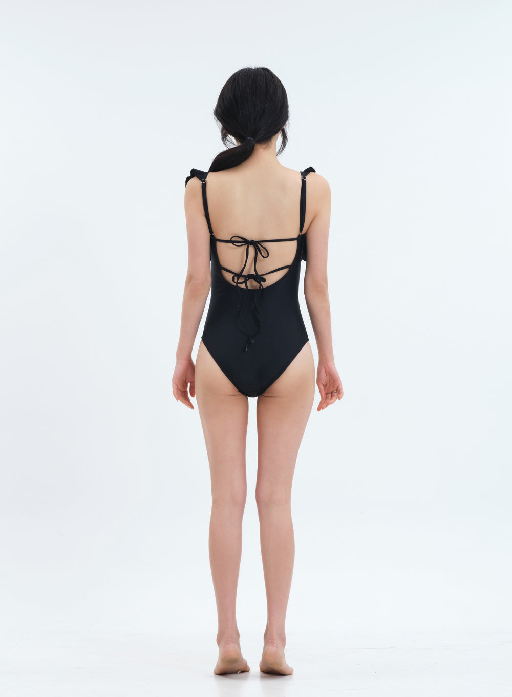 Shoulder Frill Detail One Piece Swimsuit