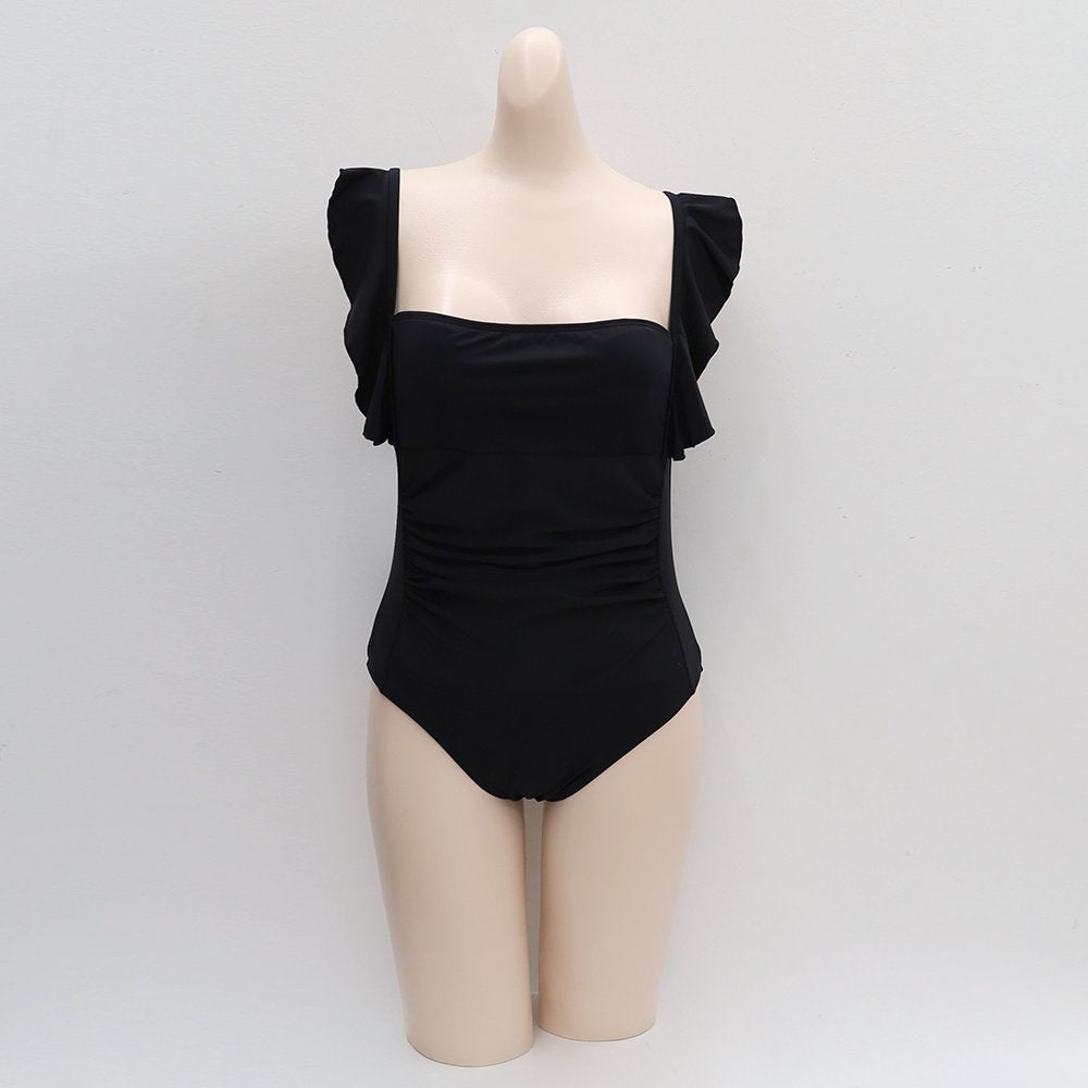 Shoulder Frill Detail One Piece Swimsuit