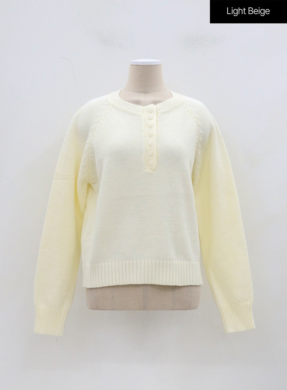 Button Crewneck Sweater OJ318